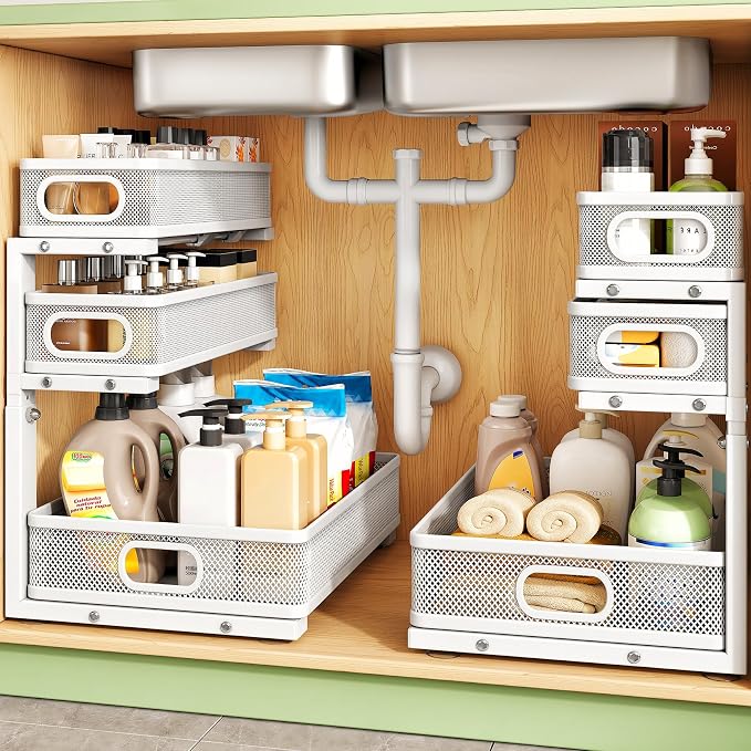 Kitstorack Under Sink Organizer, Slide out Storage Drawer Rack - Image 2