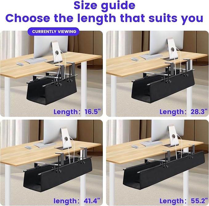 Under Desk Cable Management Tray, Clamp-On Cord Organizer，No Drilling Required - Image 7