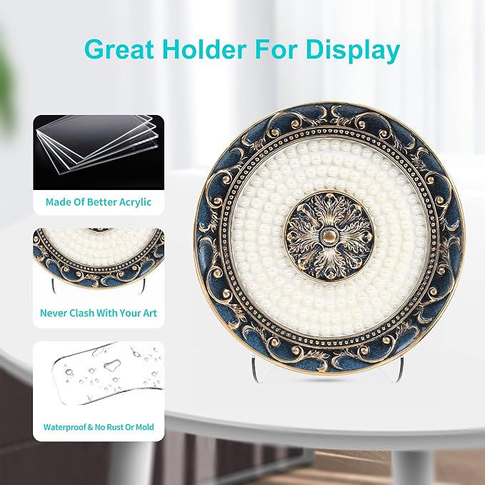 Boloyo Flat Back Acrylic Plate Display Stand, 4.5 Inch 5PC Clear Acrylic - Image 5