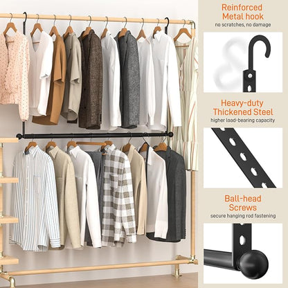 SUTINE Closet Rods for Hanging Clothes, Adjustable Metal Closet Extender - Image 3
