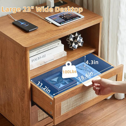 LEYAOYAO Rattan Nightstands Set of 2 - Image 5