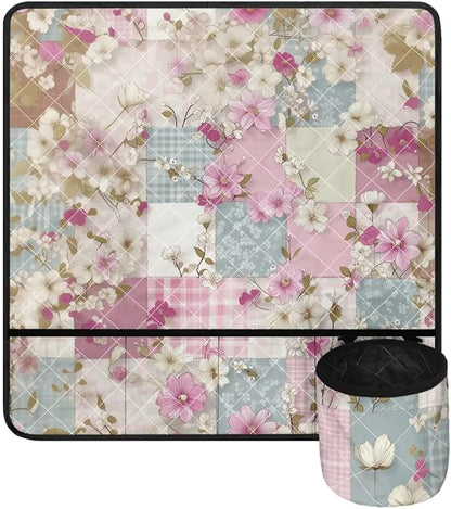 Sewing Machine Mat Pink Blue Floral Patchwork Non Slip Stitching Device - Image 2