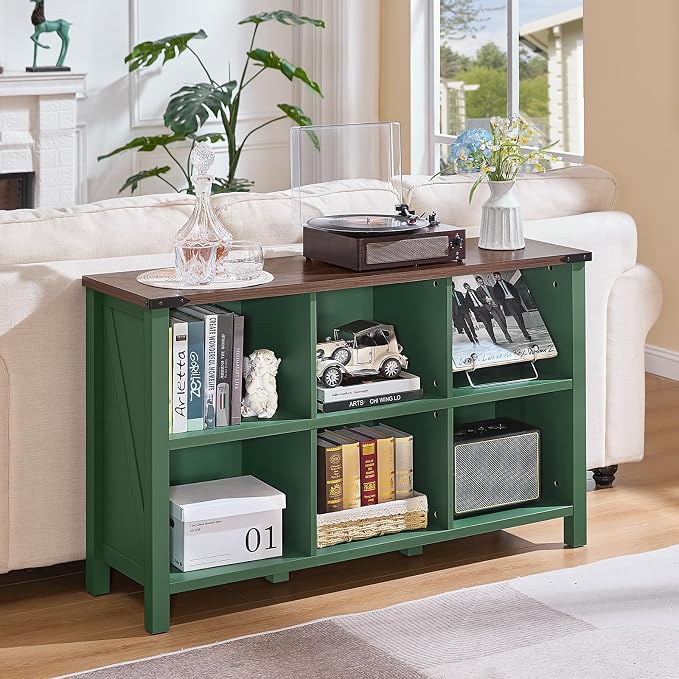 Joaxswe 6 Cube Storage Organizer, Farmhouse Green 47 Inch Wide Horizontal - Image 4