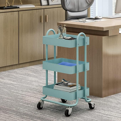 Metal Rolling Cart, 3-Tier Metal Rolling Cart - Image 8