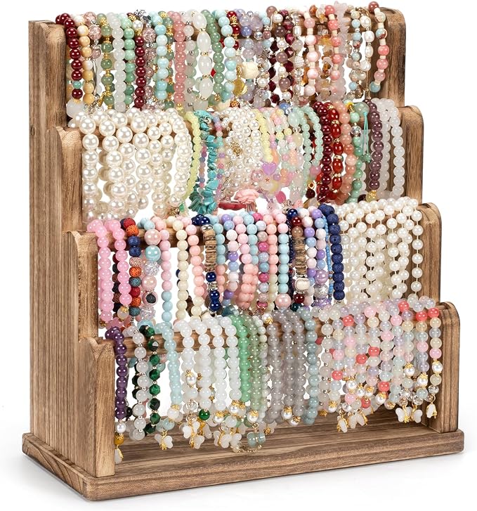 Emfogo Bracelet Holder, 4 Tier Bracelet Organizer Storage by Emfogo