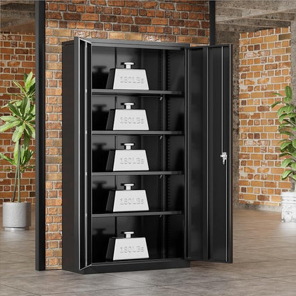 Greenvelly Metal Garage Storage Cabinet, 72” Lockable Storage Cabinet - Image 8