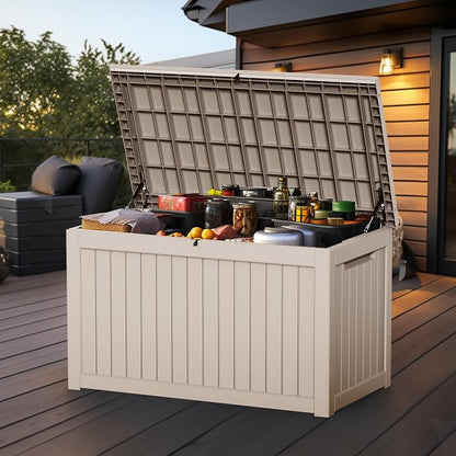 230 Gallon Resin Large Deck Box, Waterproof Outdoor Storage box - Image 2