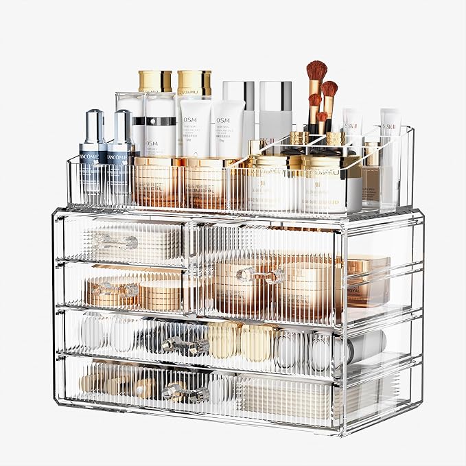 ZHIAI Stackable Storage Drawers, Acrylic Bathroom Counter Organizer Clear - Image 7