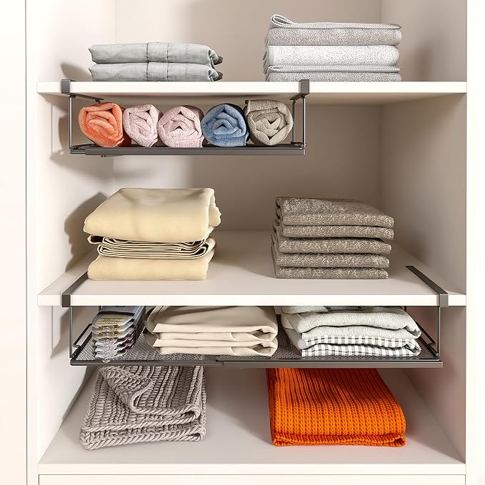 Expandable Under Cabinet Shelf, Extendable Under Shelf Storage - Image 6