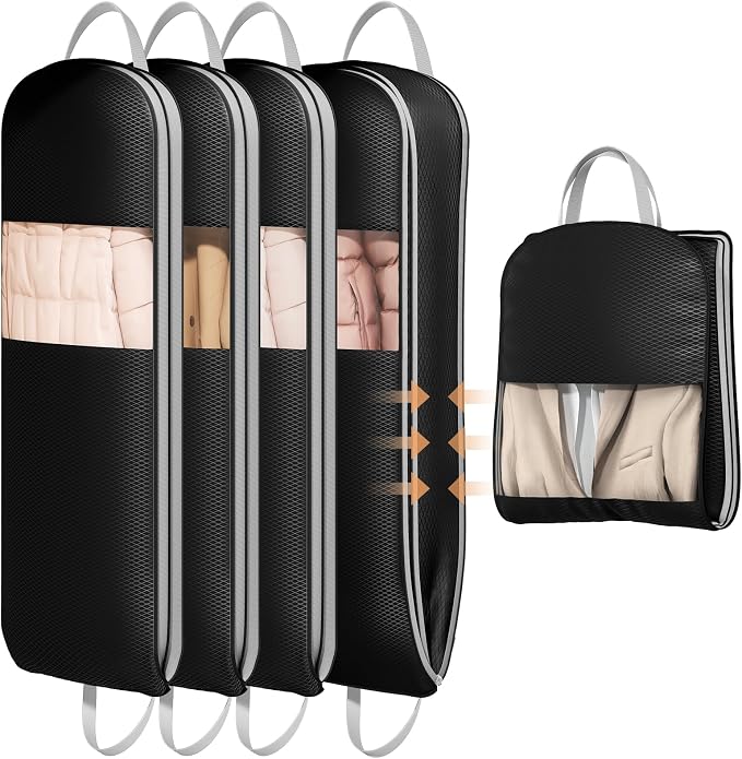 DIMJ 4 Pack 54" Garment Bags for Hanging Clothes by DiMJ