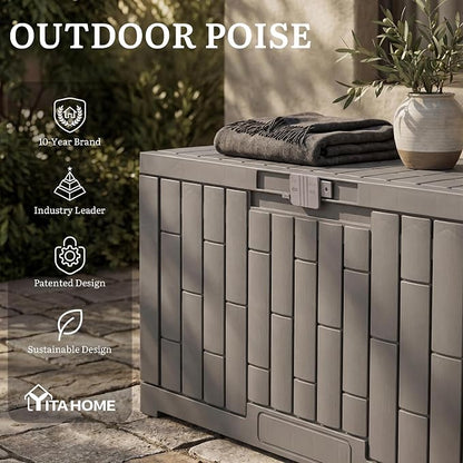 YITAHOME 60 Gallon Outdoor Storage Box, Waterproof Resin Deck Box - Image 9