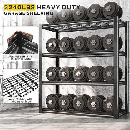 REIBII 40" W Garage Shelving 2240 LBS Storage Shelves Adjustable Metal Shelving - Image 3