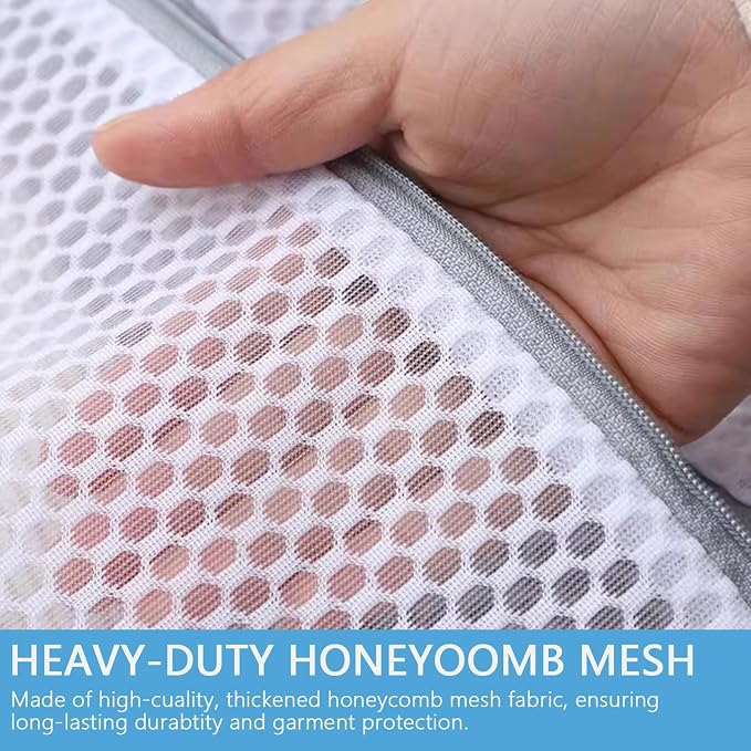 3-Pack Heavy-Duty Honeycomb Mesh Laundry Bags, Washing Bags - Image 4