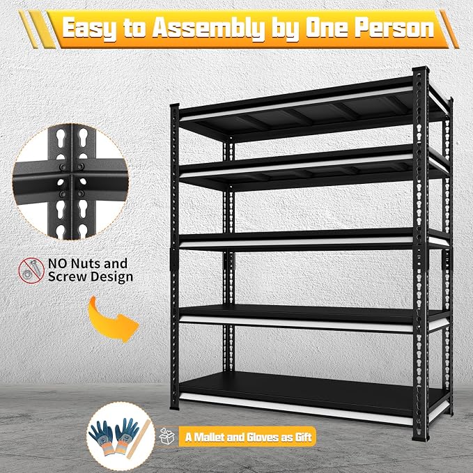 48" W Garage Storage Shelves Heavy Duty, 2800LBS Loads Adjustable Garage - Image 6