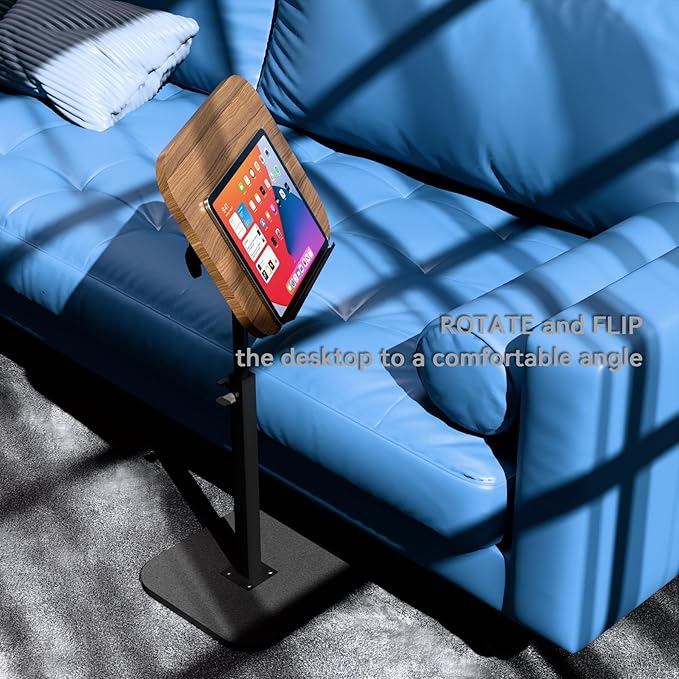 Foldable End Table, Swivel and Turnable Desktop, TV Tray, Side Table - Image 4