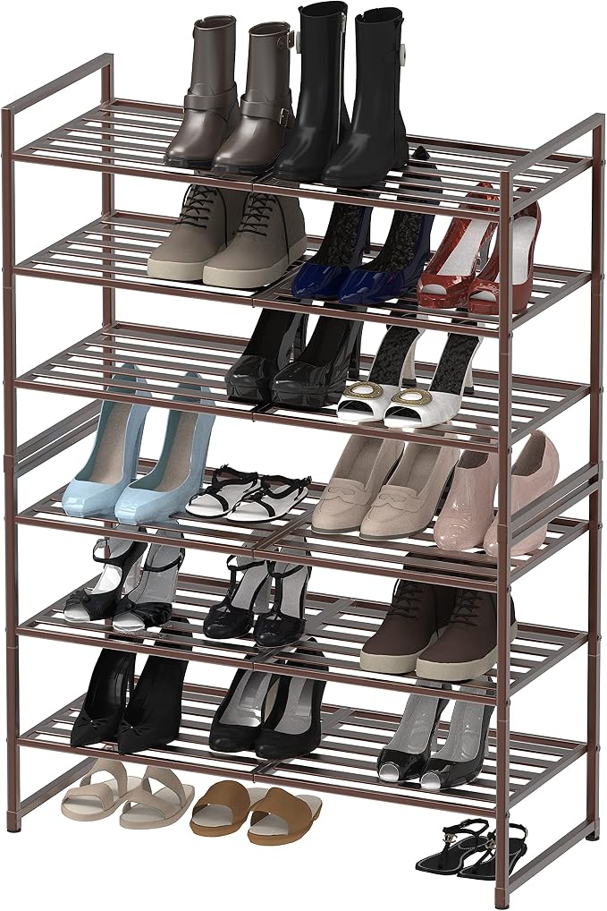 Simple Houseware 3-Tier Stackable Metal Panel Shoes Rack - Image 5