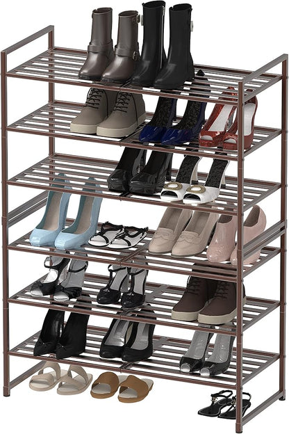 Simple Houseware 3-Tier Stackable Metal Panel Shoes Rack - Image 5