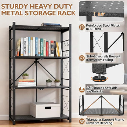 EAGLE PEAK 4-Tier Foldable Greenhouse Shelf, Heavy Duty Metal Storage Rack - Image 6