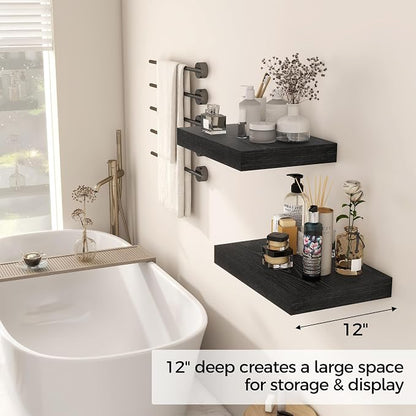 12 Inch Deep Black Floating Shelves, 16 x 12 Floating Shelf - Image 4