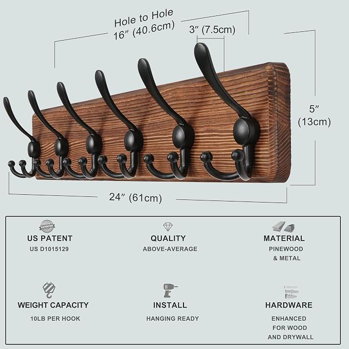 Dseap Coat Rack Wall Mounted - Image 6