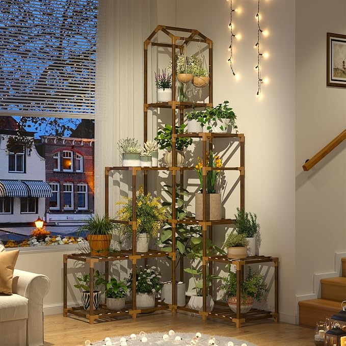 EnHomee 64.2" Corner Plant Stand Indoor Tall Plant Shelf - Image 3