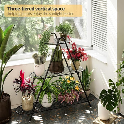 Plant Stand for Patio, 3-Tier Metal Plant Shelf–Indoor/Outdoor Display Rack for - Image 4