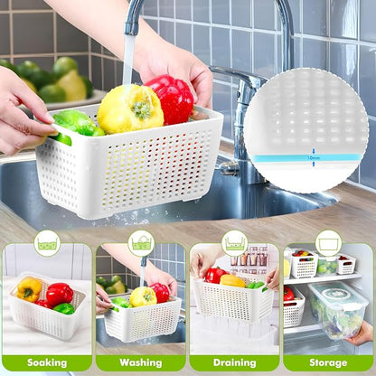 LUXEAR Produce containers for fridge, 3 Set Fruit Containers - Image 5