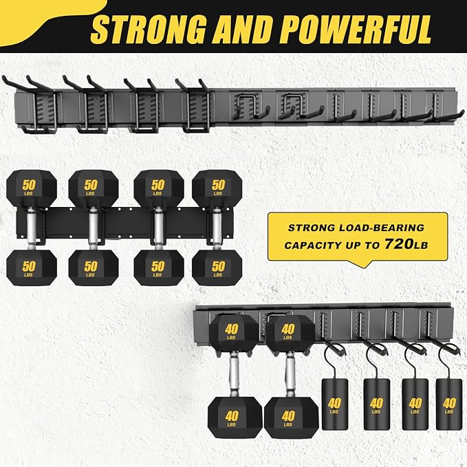 64'' Garage Tool Organizer Wall Mount, Garage Hooks Heavy Duty, Shovel Holder - Image 5