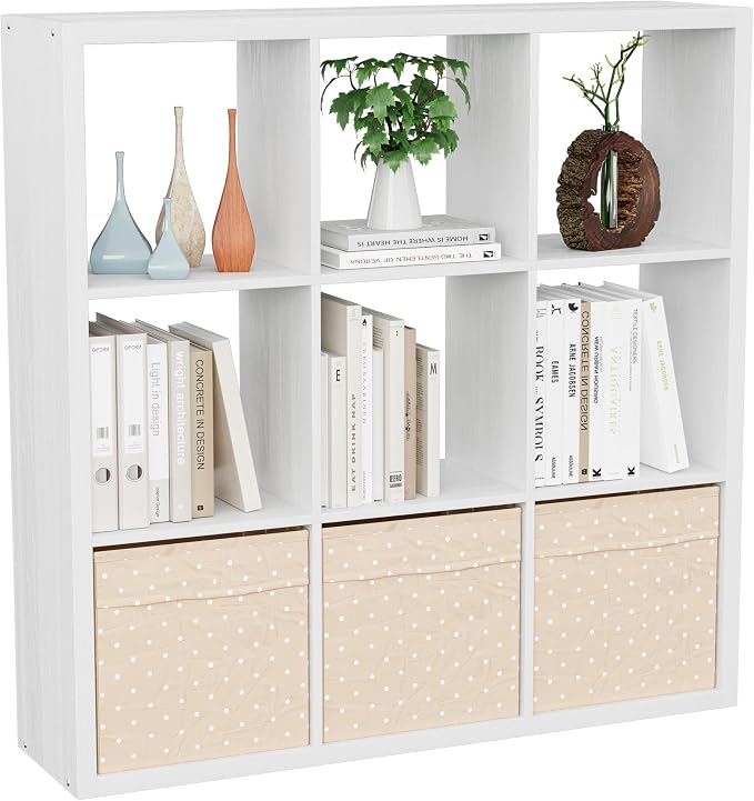 Cube Storage Organizer Bookcase, Decorative 11 inch Open Back Cubical Shelf by VDNEND