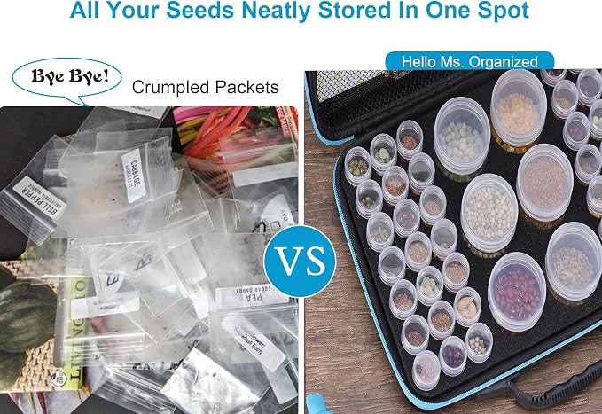 48 Slots Seed Storage Organizer Box, Garden Vegetable Plant Flower Seeds Saving - Image 5