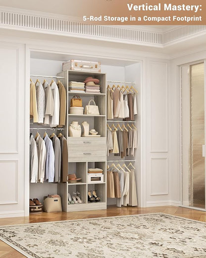 Small Closet System, 3.2-6.8FT Small Closet Organizer - Image 5