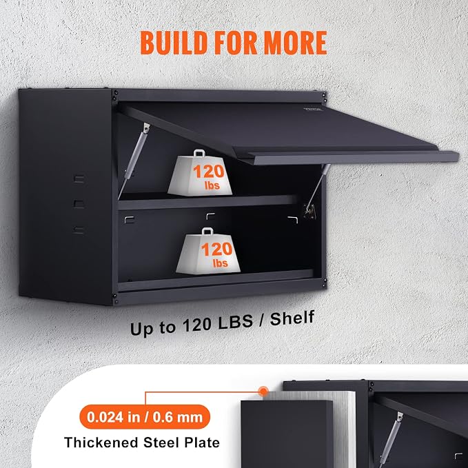 VEVOR Metal Storage Cabinet, 120lbs Load Capacity per Shelf, Press to Close & - Image 3