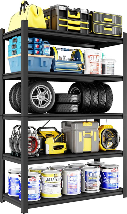 Metal Garage Shelving, Adjustable 5-Tier Heavy Duty Shelving, 3000 LBS Garage by Unknown