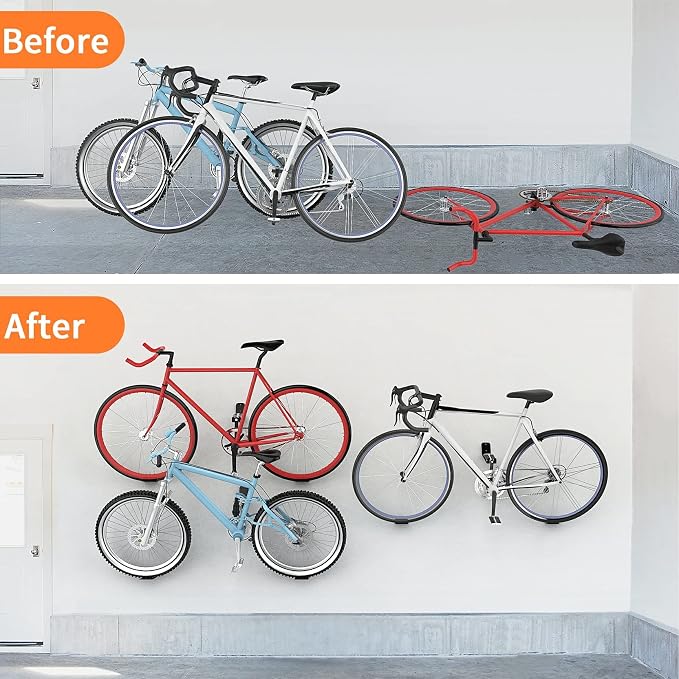 WALMANN 3 Pack Bike Pedal Hanger Wall Mount, Heavy Duty Horizontal Bike Rack - Image 8