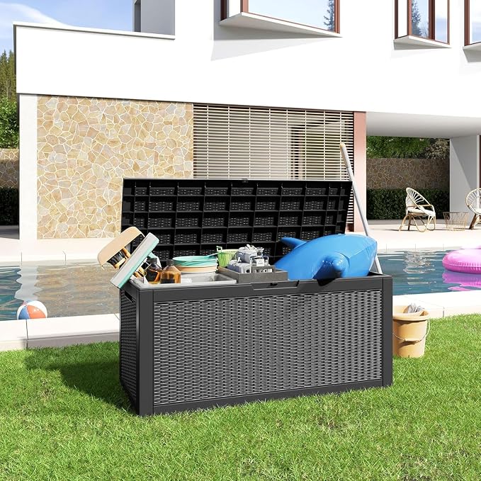 100 Gallon Deck Box, Resin Outdoor Storage Box - Image 5