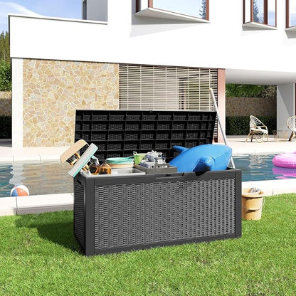 100 Gallon Deck Box, Resin Outdoor Storage Box - Image 5