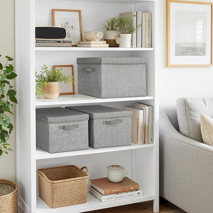 GRANNY SAYS Fabric Boxes with Lids, Storage Bins with Handles, Shelf Bins - Image 2