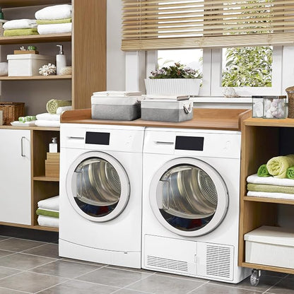 Washer Dryer Countertop with 2 Pack Storage Baskets, Wood Washer and Dryer - Image 7