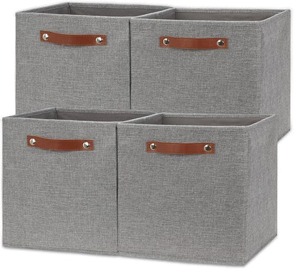 Temary 12x12 Storage Cube Bins 4 Pack Fabric Storage Cubes Storage Bins by TEMARY
