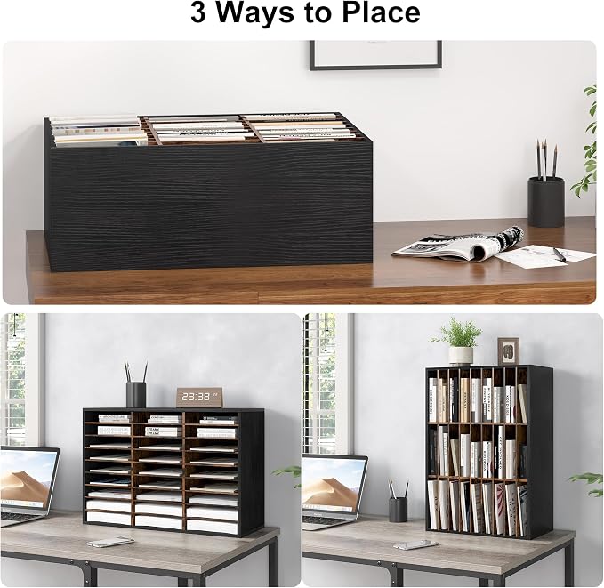 Literature Organizer 27 Slots Wooden Mailboxes - Image 5