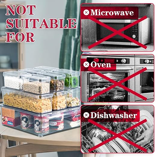 Pomeat 10 Pack Fridge Organizer, Stackable Refrigerator Bins - Image 6
