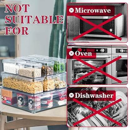 Pomeat 10 Pack Fridge Organizer, Stackable Refrigerator Bins - Image 6