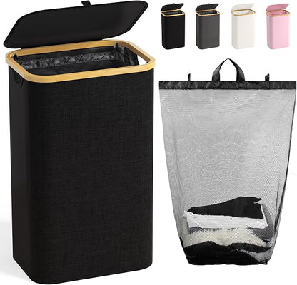 Bathola Laundry Hamper with Lid, Laundry Basket with Removable Bag, by Bathola