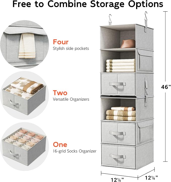 Vailando 6-Shelf Hanging Closet Organizer - Image 3