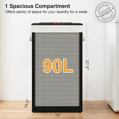 STO STO Laundry Hamper with Lid, 90L Large 1 Section Laundry Sorter, Laundry - Image 4