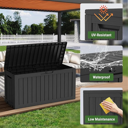 Mars Villa 72 Gallon Deck Box, Outdoor Storage Box Waterproof, Outside Resin - Image 5