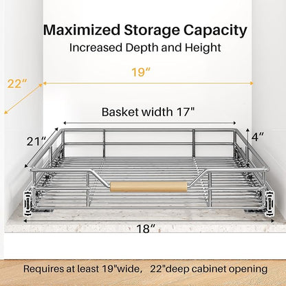 Pull out Cabinet Organizer, Heavy Duty Smooth Sliding Under Cabinet Shelves - Image 3