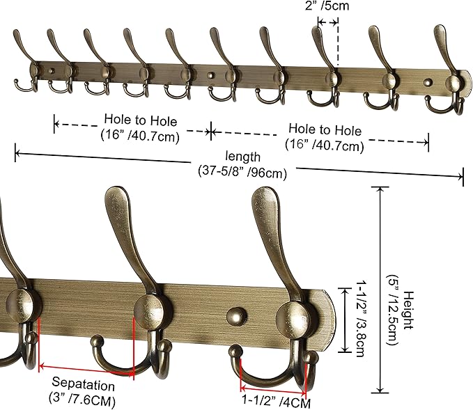 Dseap Coat Rack Wall Mount - Image 2