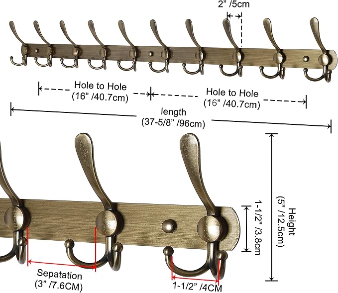 Dseap Coat Rack Wall Mount - Image 2