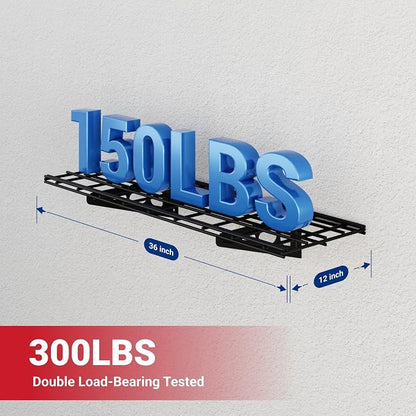 FLEXIMOUNTS 1x3ft Garage Shelving Wall-Mounted, Holds Up to 150 lbs, Garage - Image 3